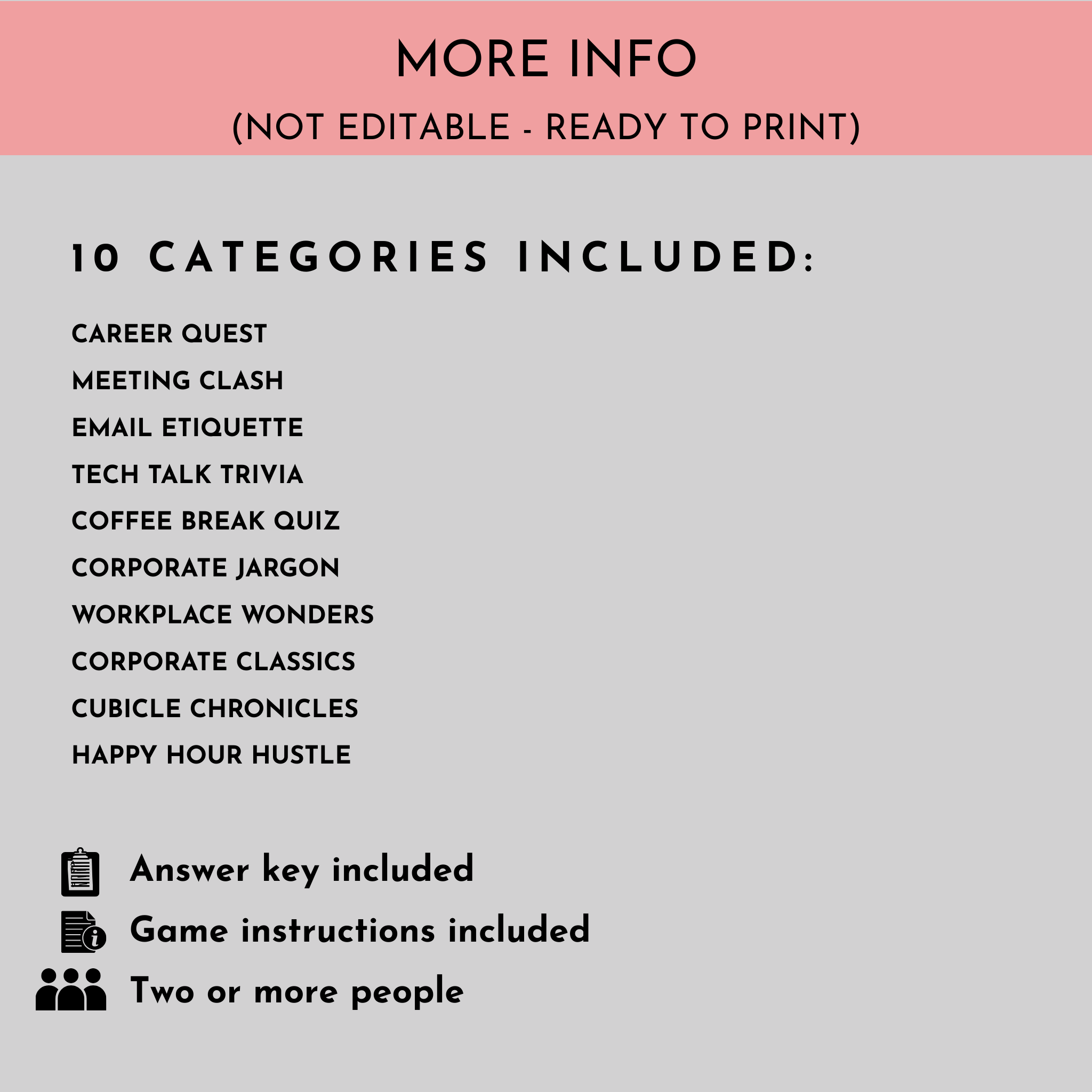 Workplace Trivia Game Bundle