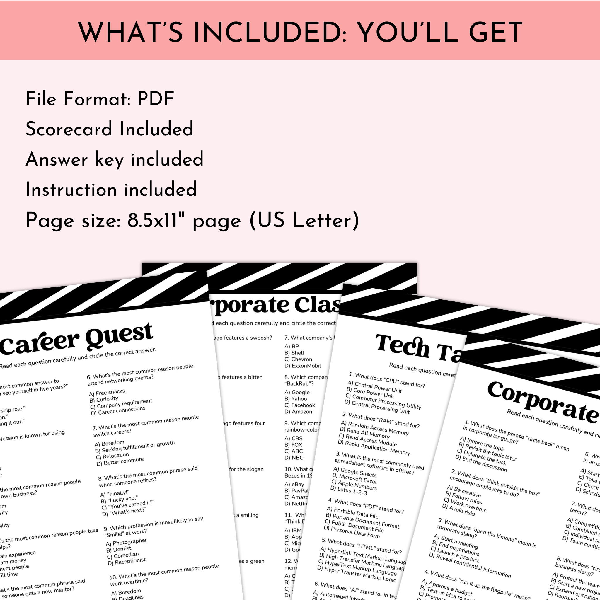 Workplace Trivia Game Bundle