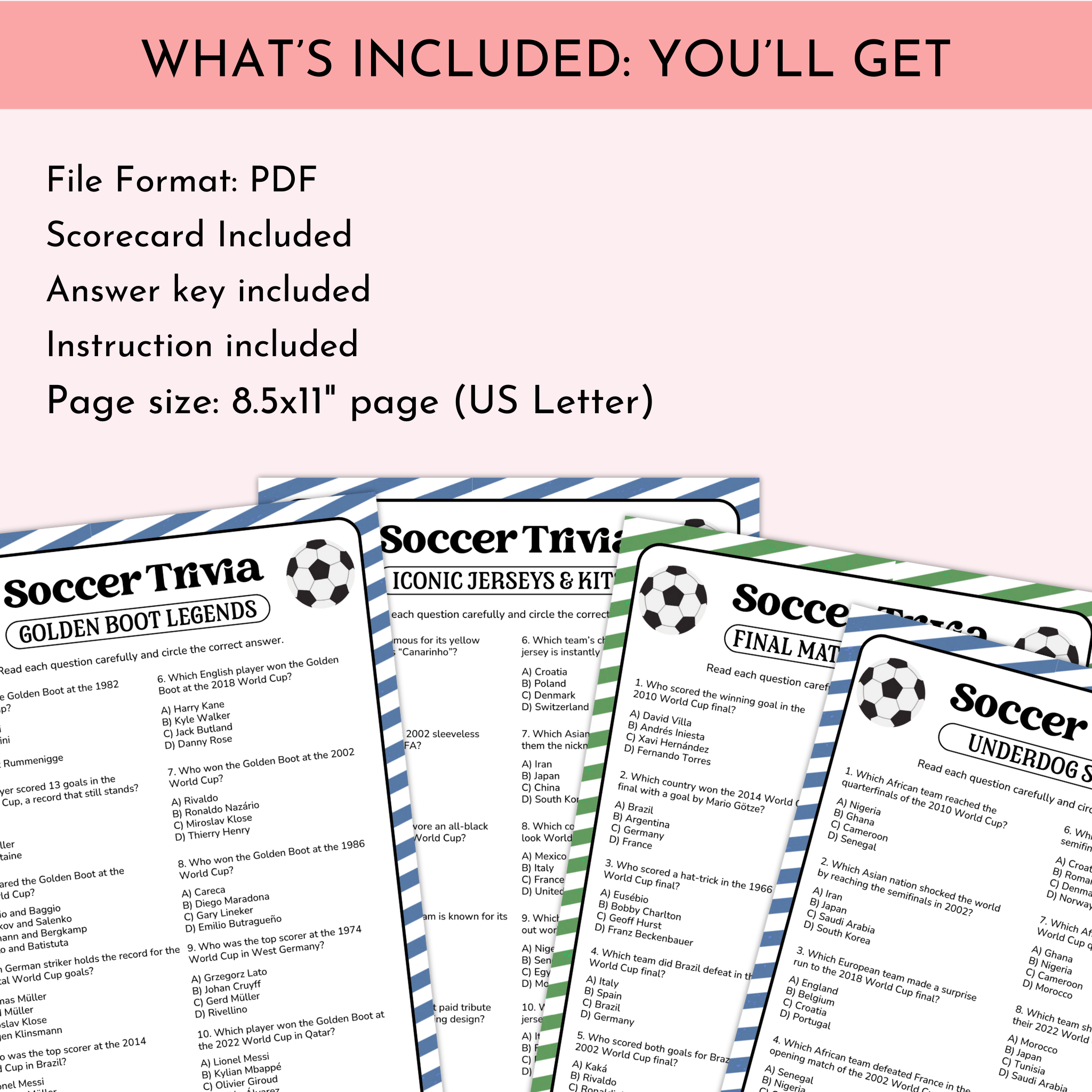 Soccer Trivia Game Bundle