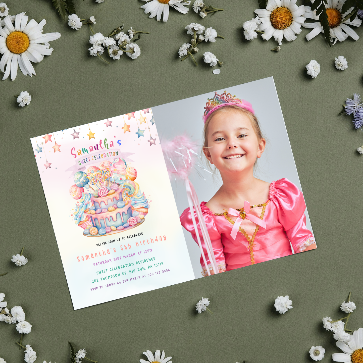 Sweets Birthday Invitation with Photo