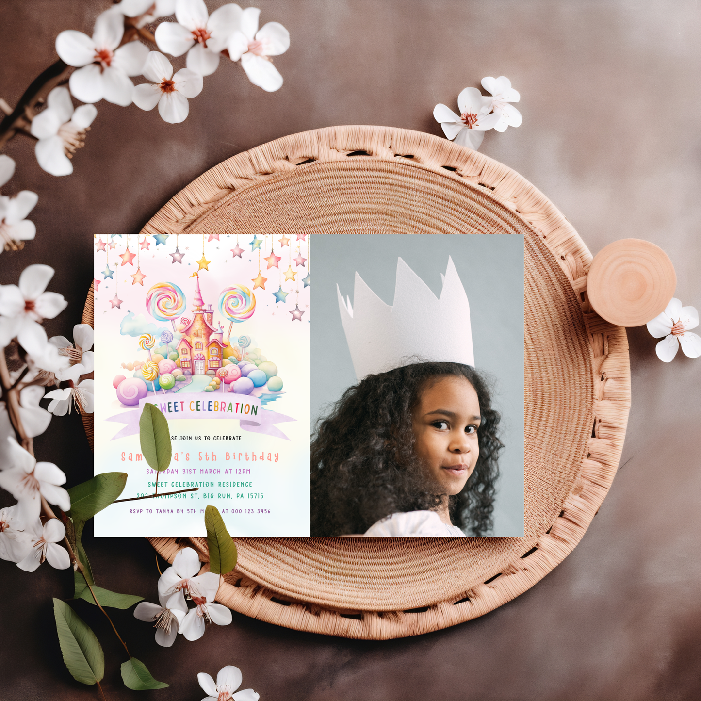 Sweets Birthday Invitation with Photo