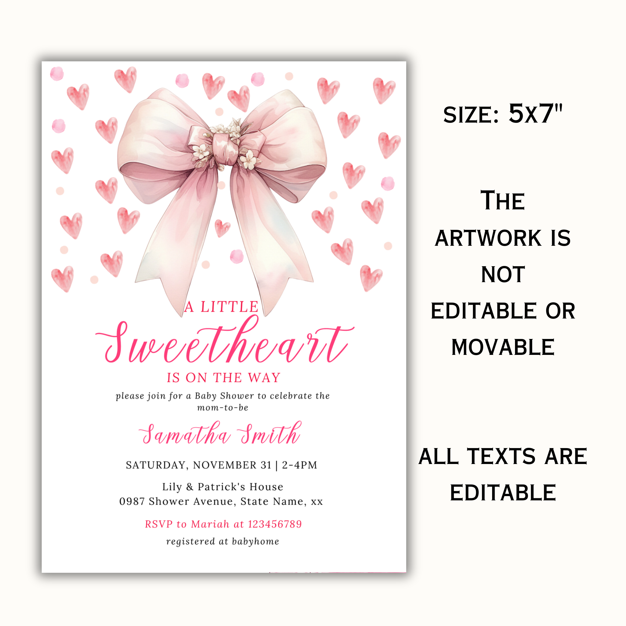 Valentine's Day Baby Shower Invitation