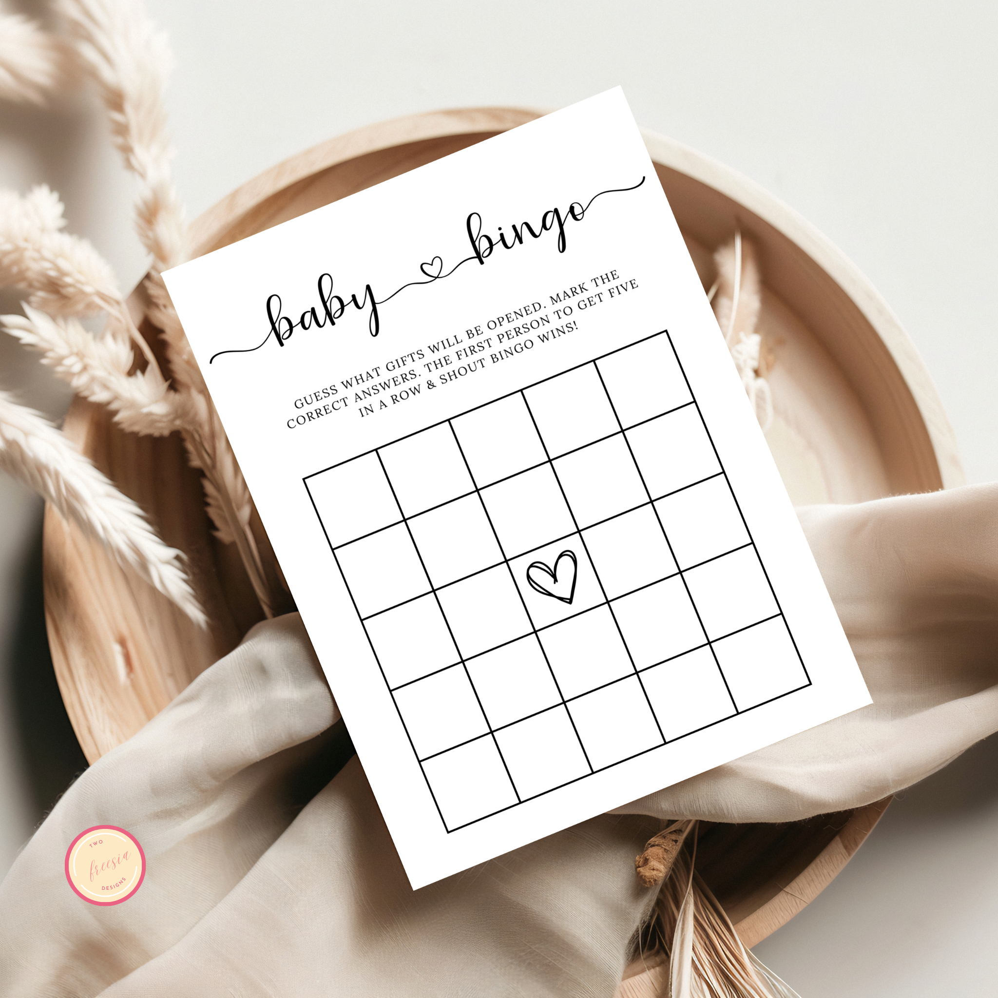Baby Bingo Game Template