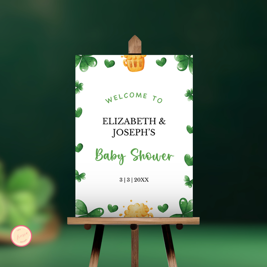 St Patrick's Day Baby Shower Welcome Sign