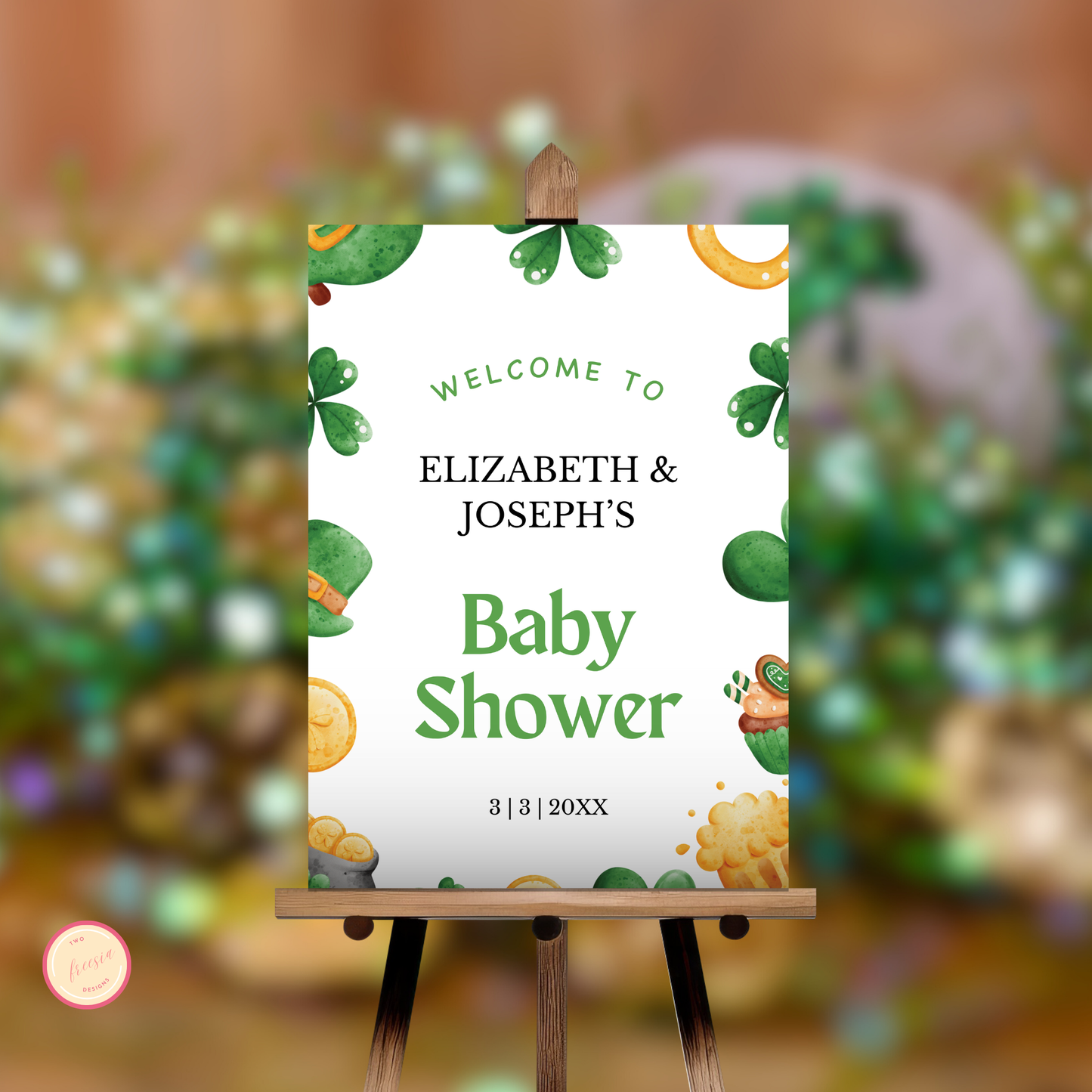 St Patrick's Day Baby Shower Welcome Sign