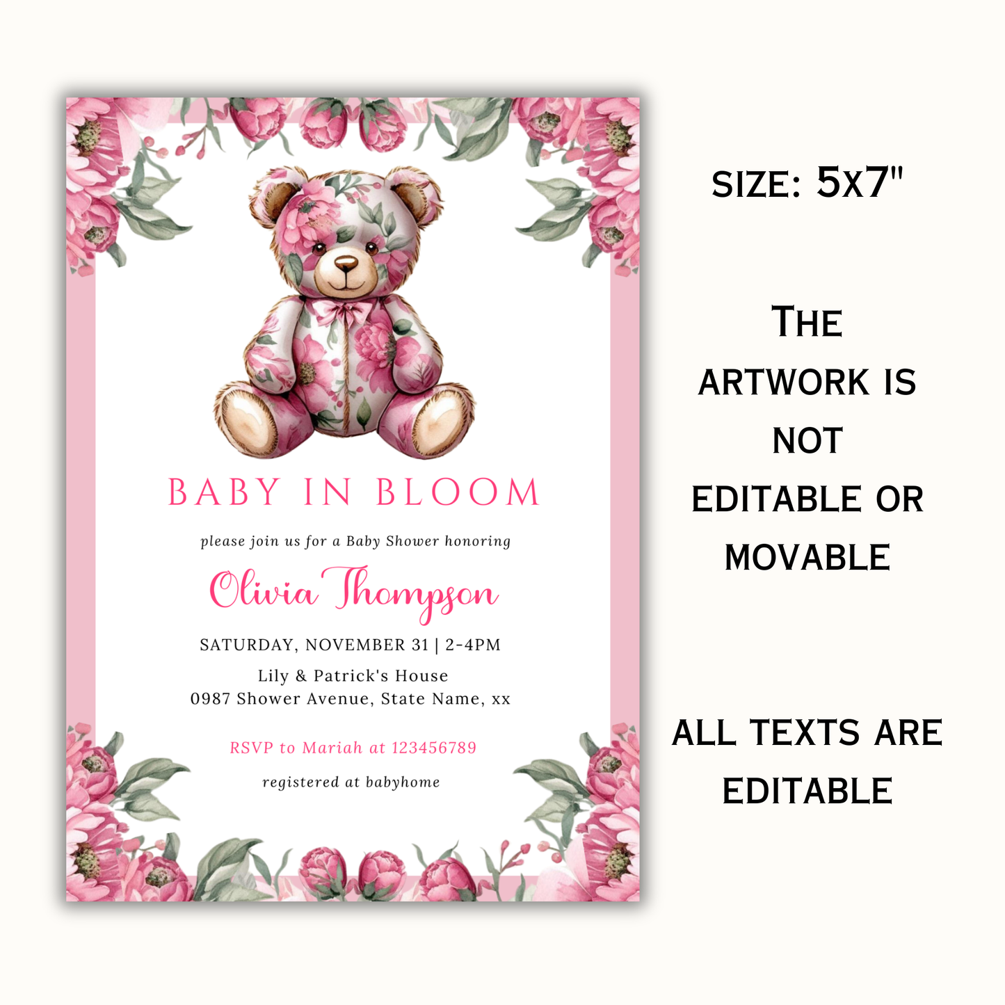 Baby in Bloom Baby Shower - Floral Pink