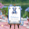 Baby in Bloom Welcome Sign Template - Blue