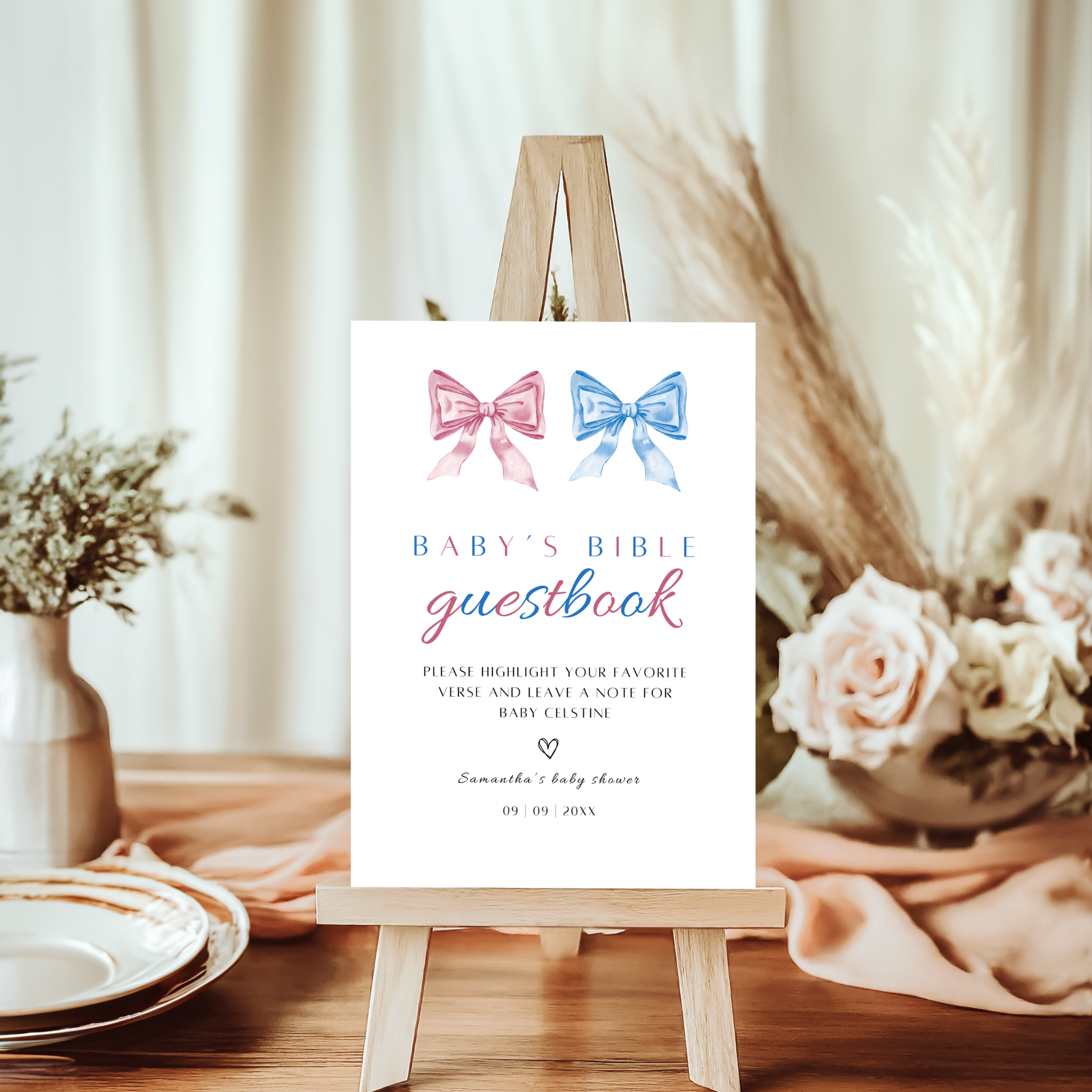 Baby's Bible Guestbook - Twin