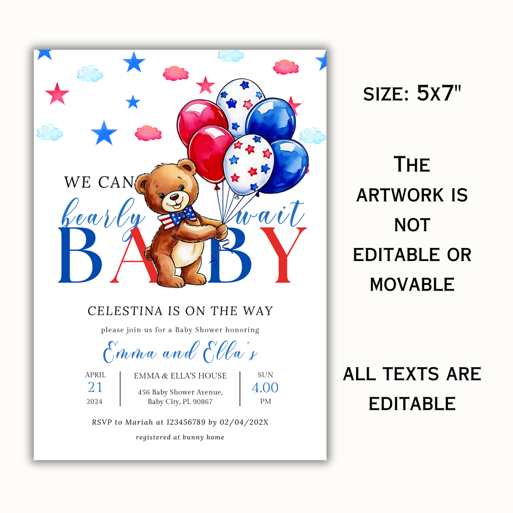 Patriotic Baby Shower Invitation