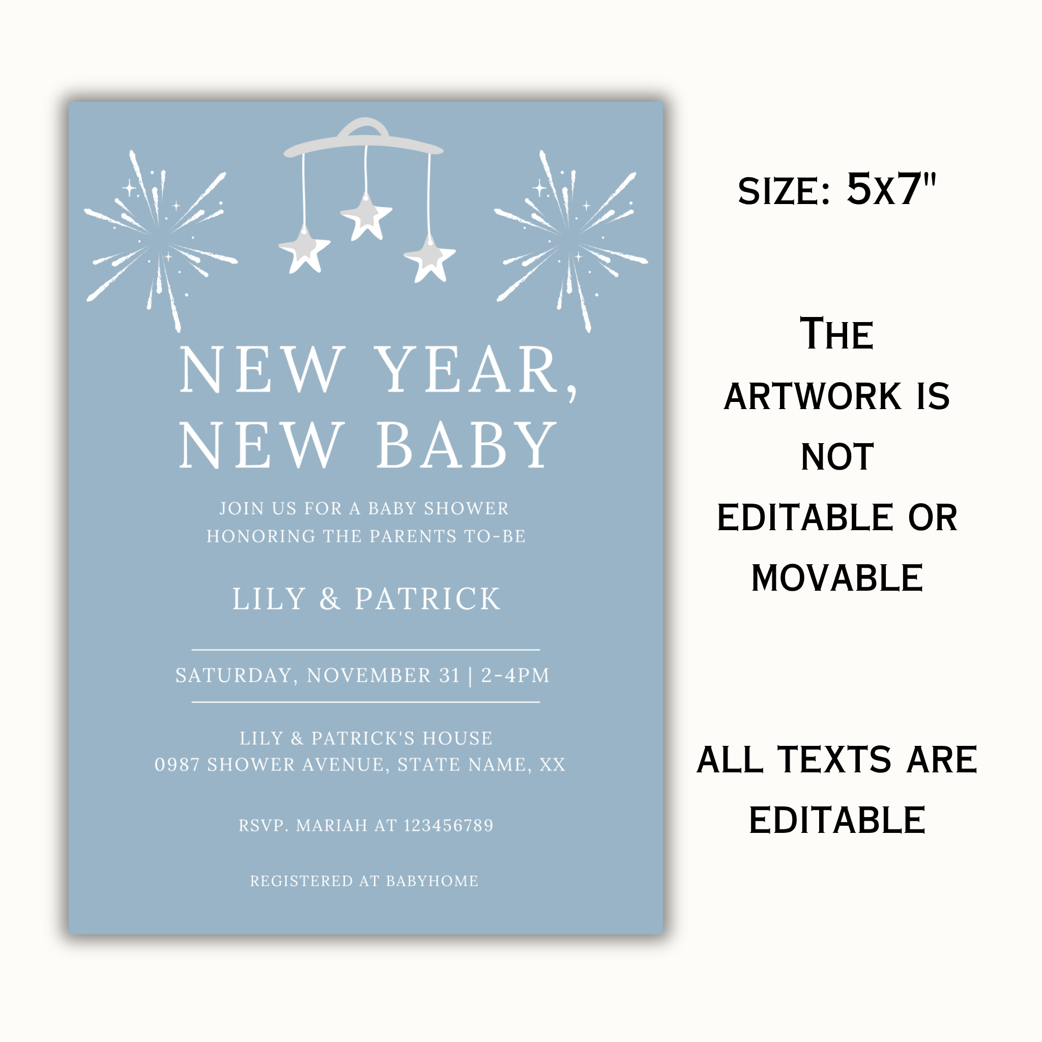 New Year, New Baby Shower Invitation