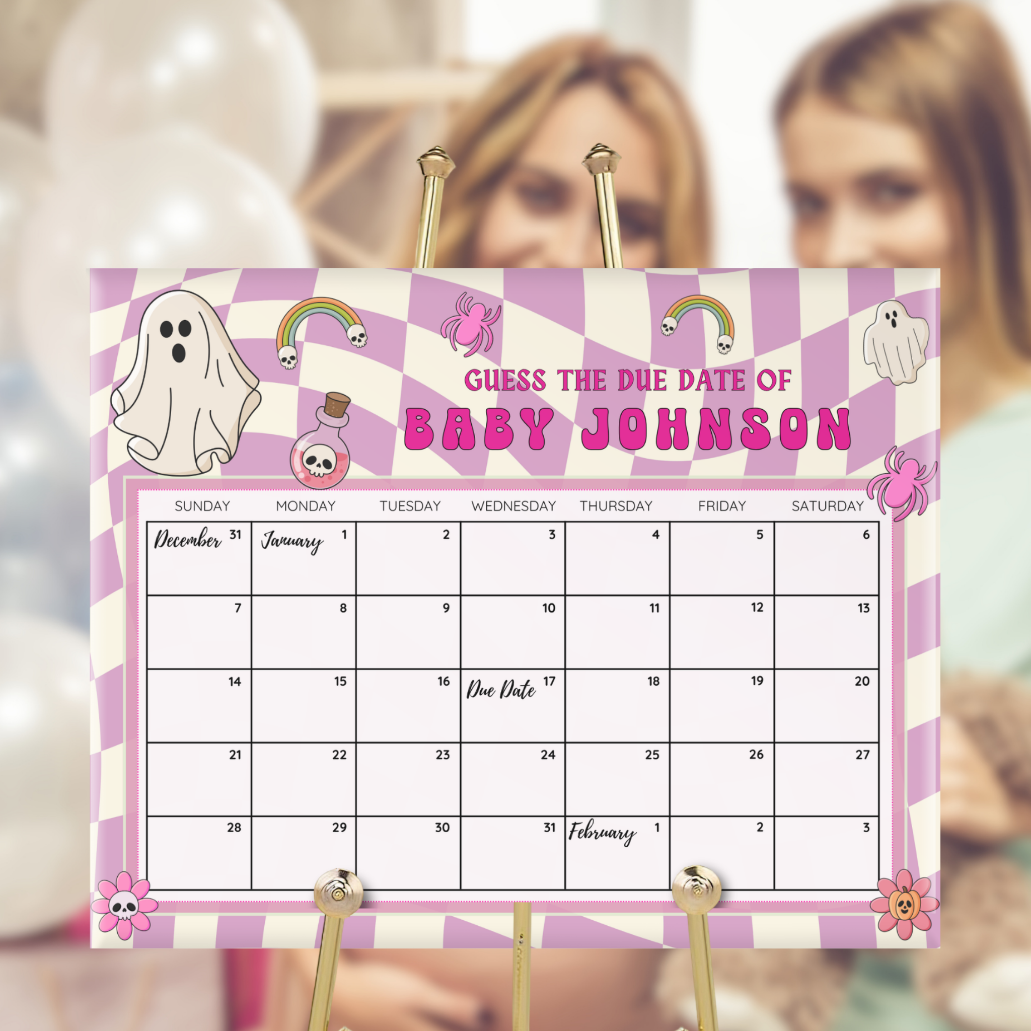 Retro Halloween Baby Shower Bundle | Pink