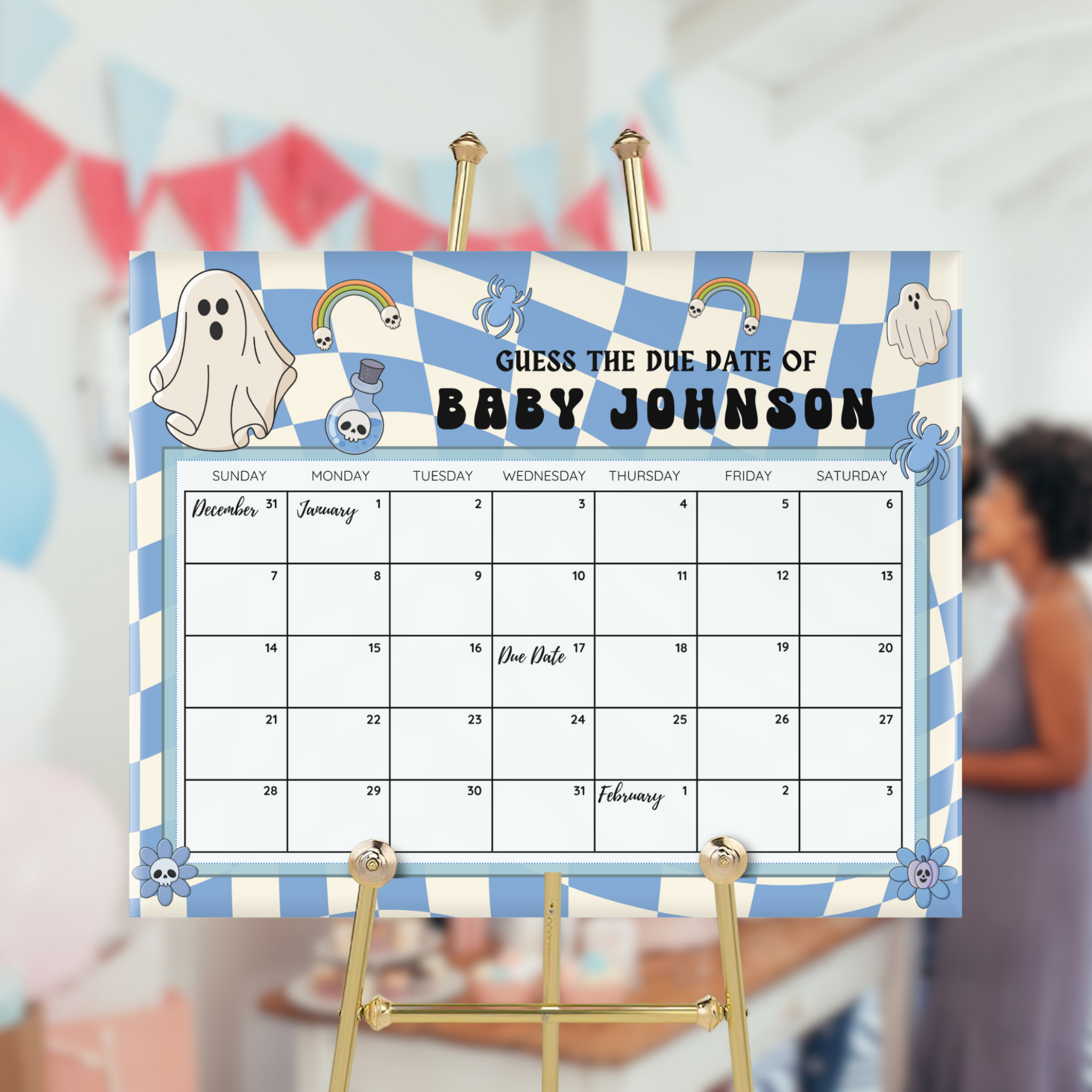 Retro Halloween Baby Shower Bundle | Blue