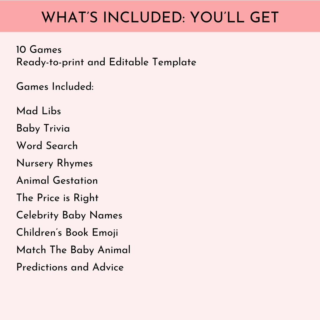 10 Baby Shower Games