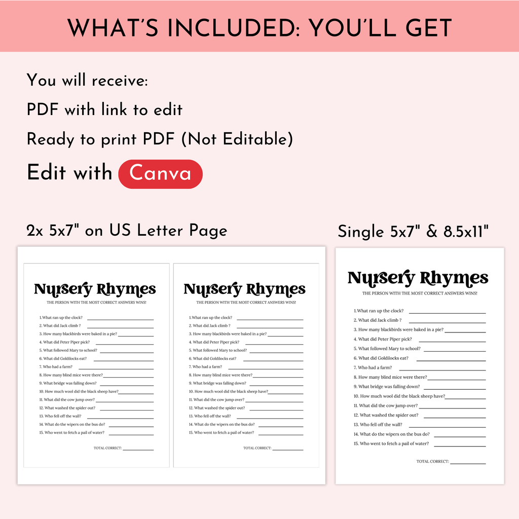 Baby Nursery Rhymes Game