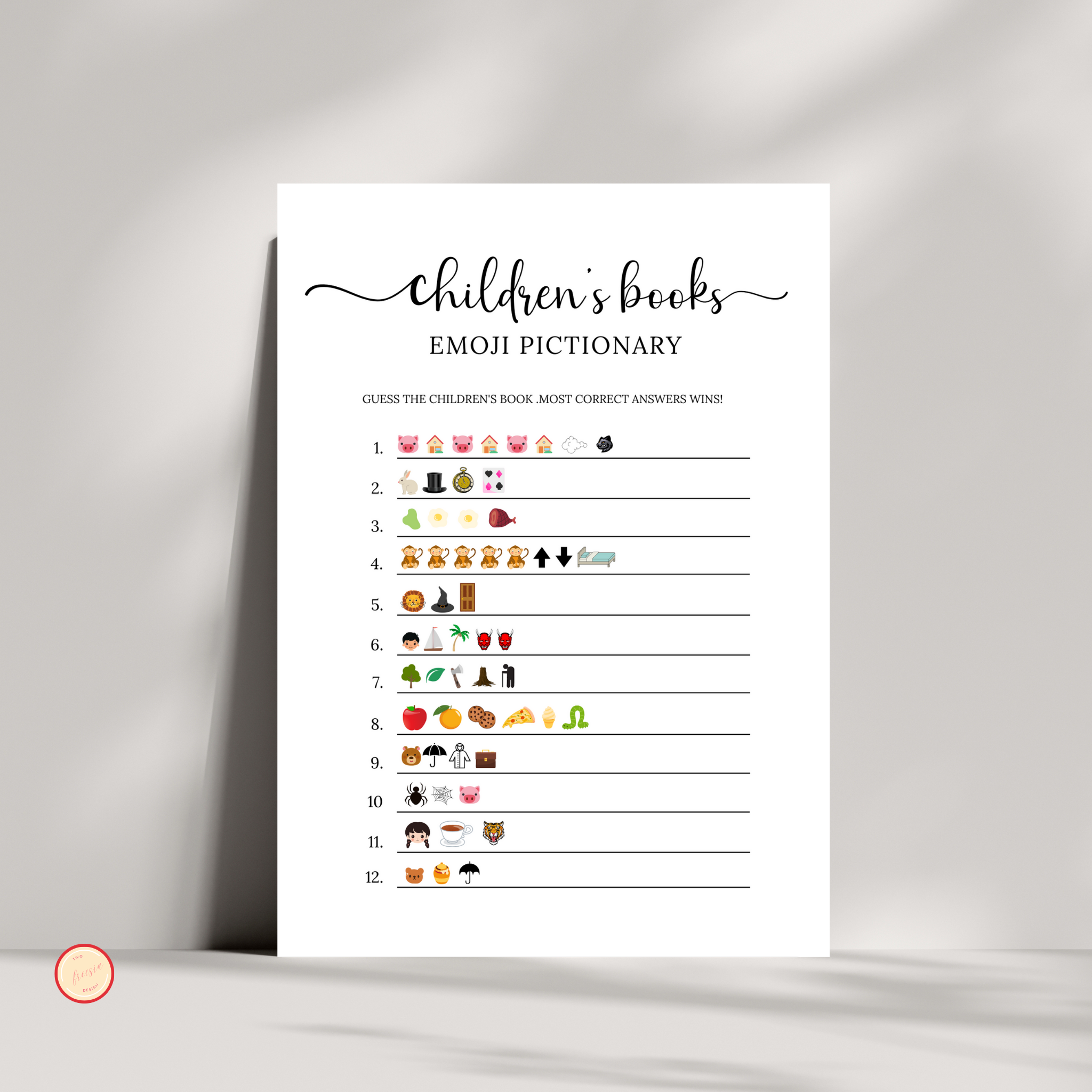 Children's Book Emoji Game