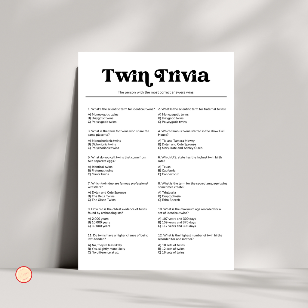 Twin Trivia Game
