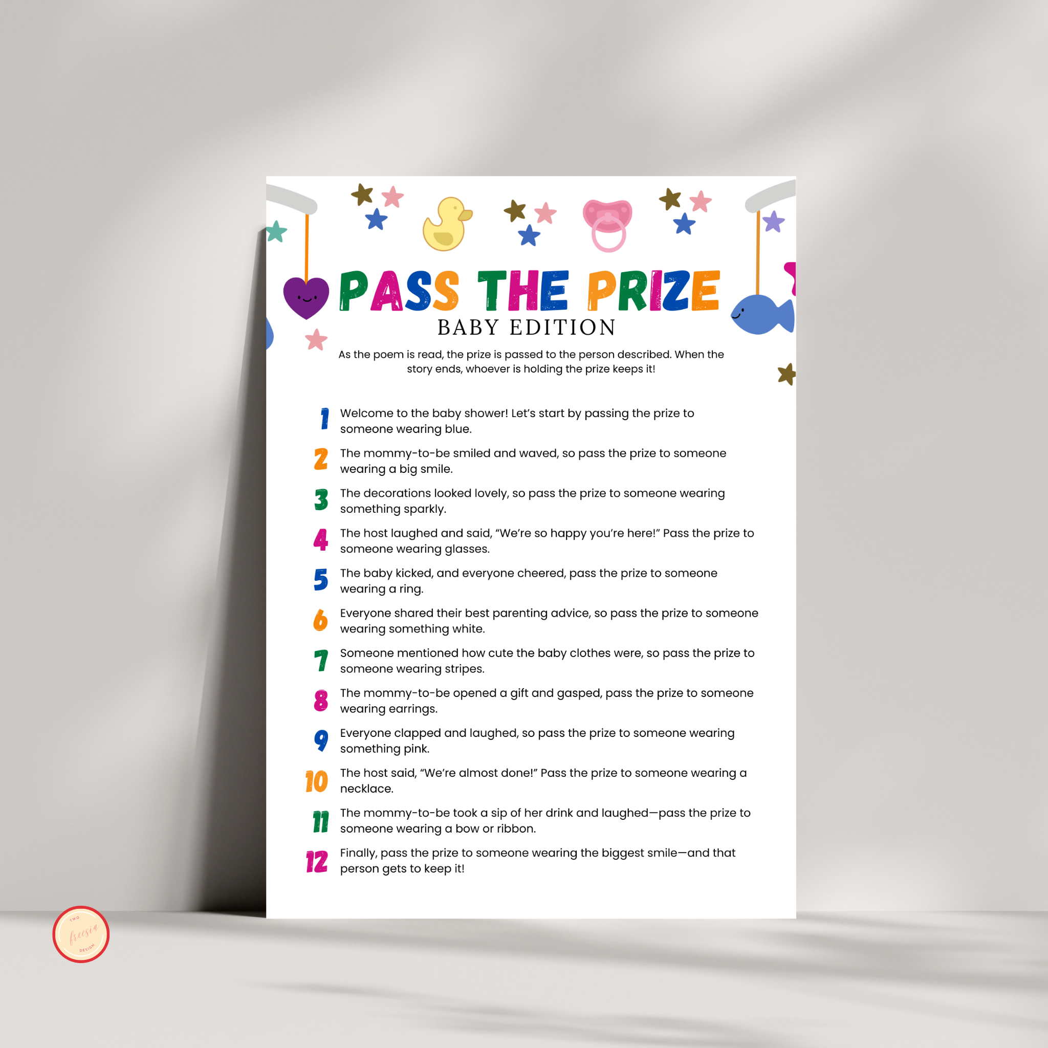 Pass the Prize Baby Shower Game