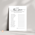 Guess the Price Baby Shower Game