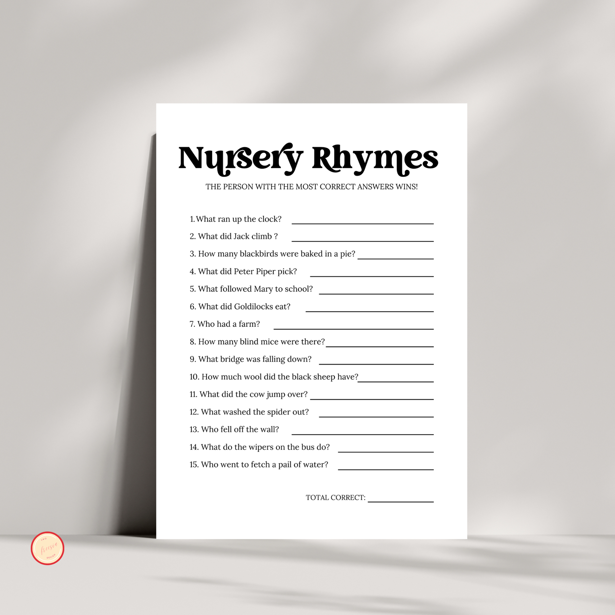 Baby Nursery Rhymes Game