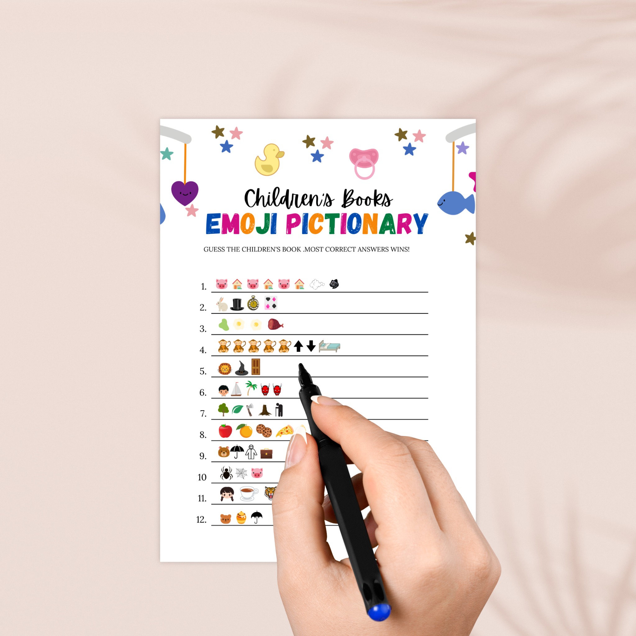 Children's Book Emoji Game