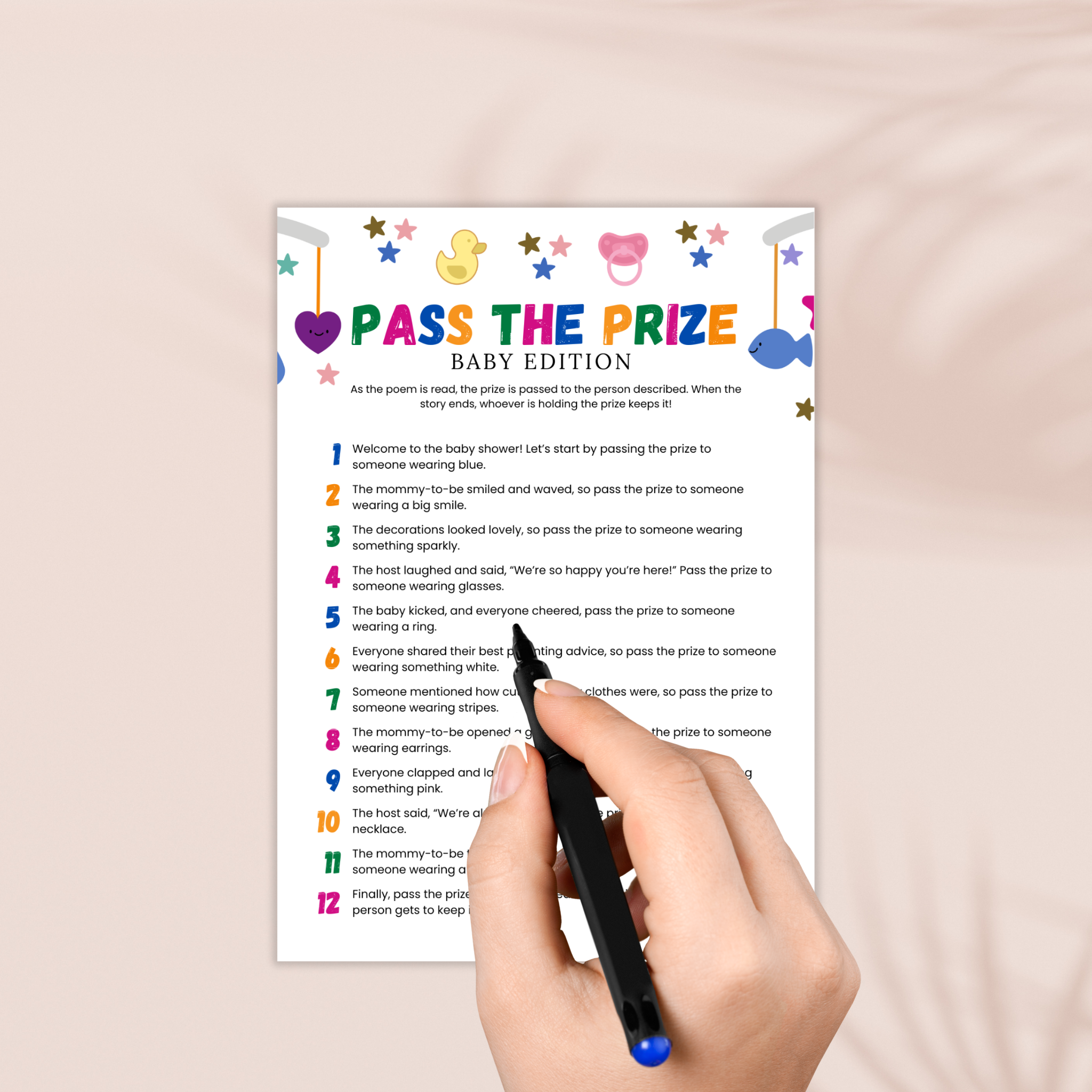 Pass the Prize Baby Shower Game