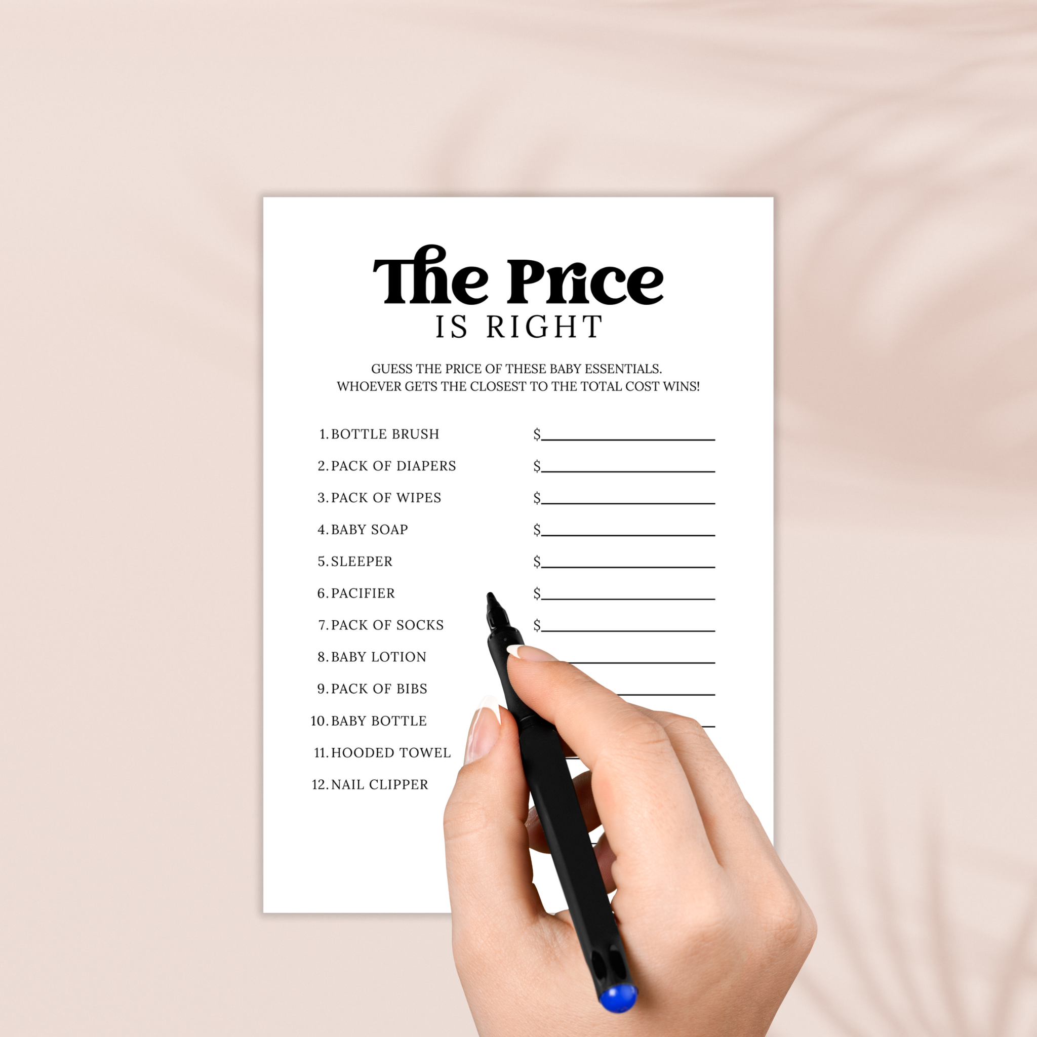 The Price is Right Baby Shower Game