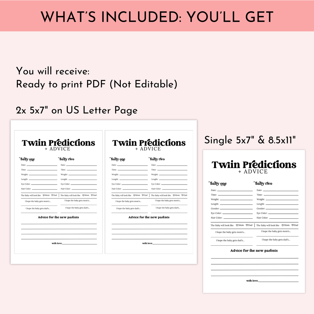 Twins Prediction and Advice Card