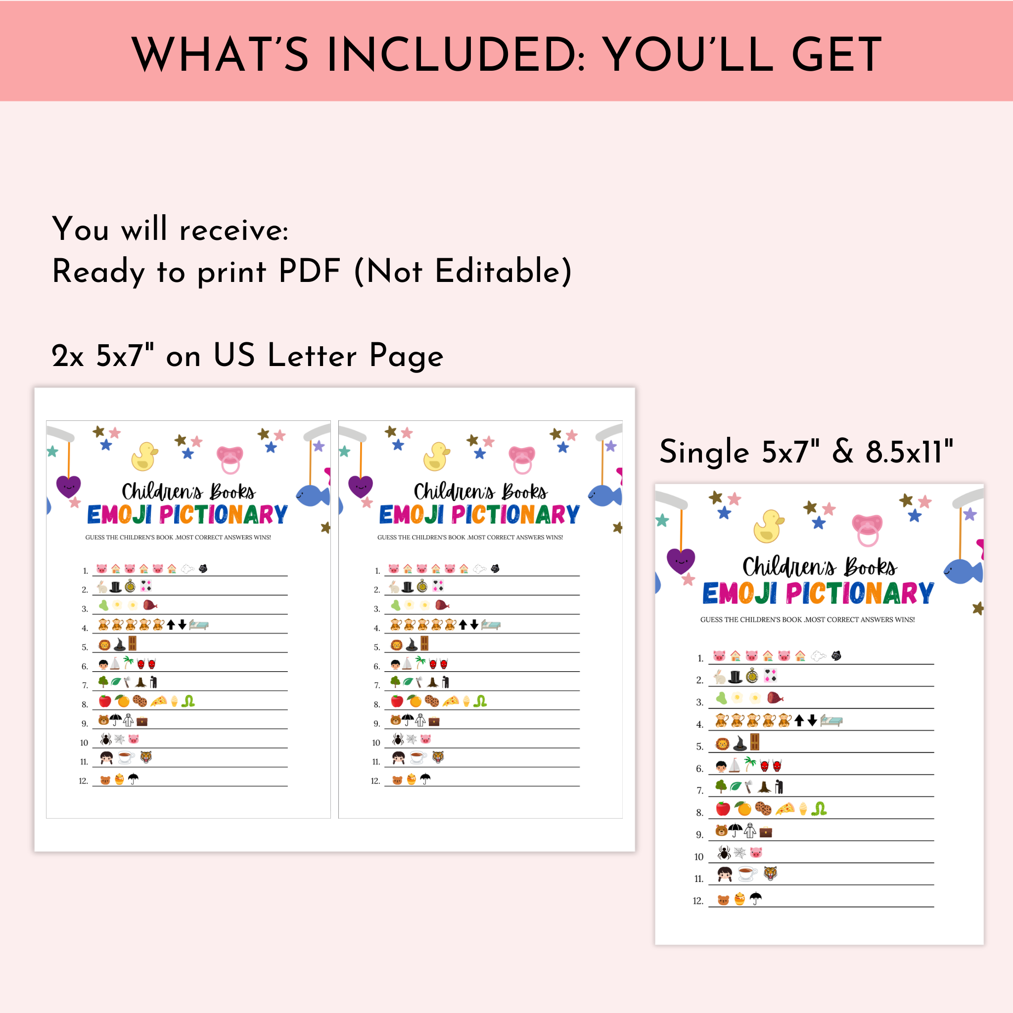 Children's Book Emoji Game