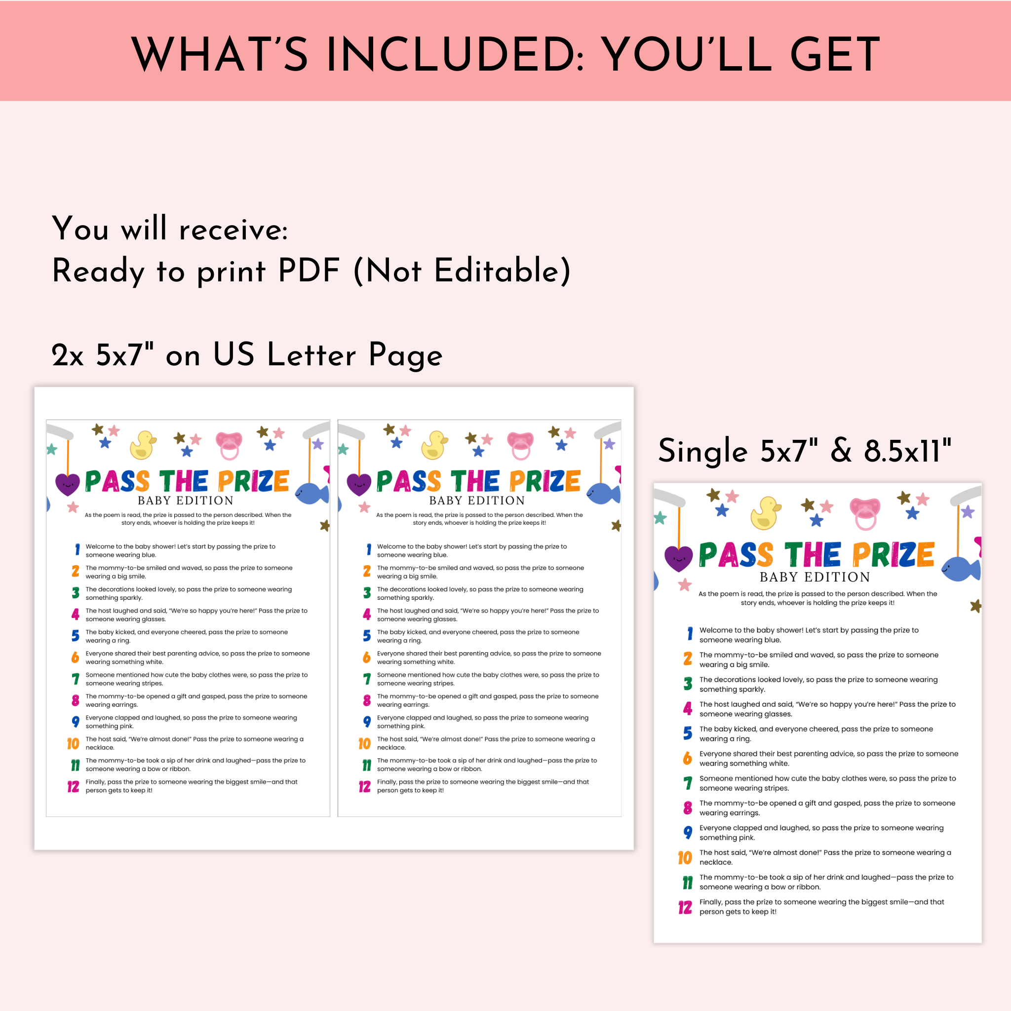 Pass the Prize Baby Shower Game