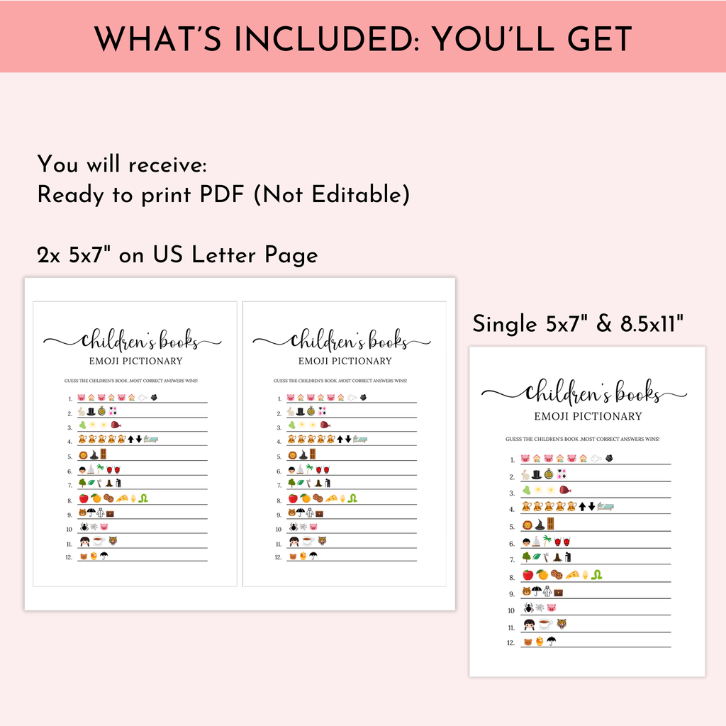Children's Book Emoji Game