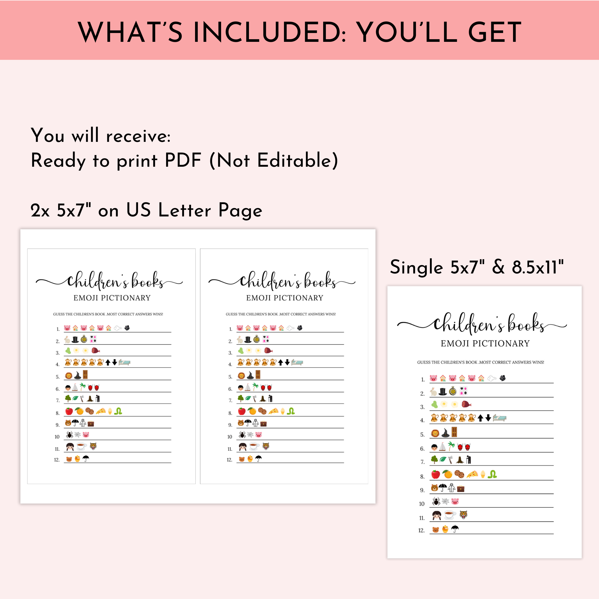 Children's Book Emoji Game