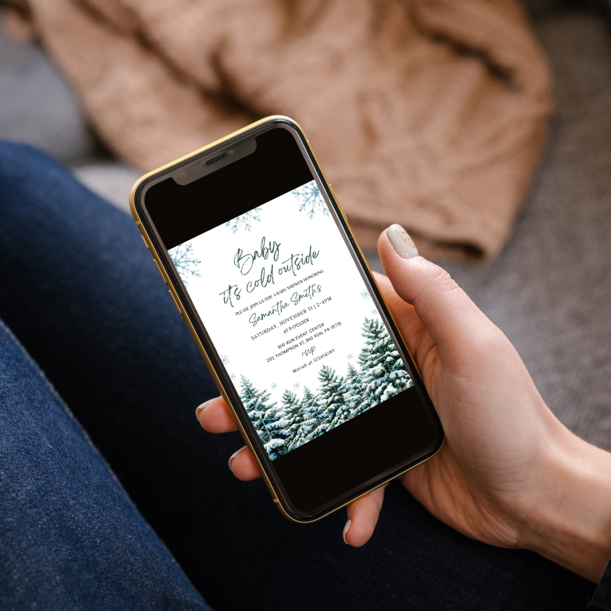 Winter Snowflake Shower Invitation Set