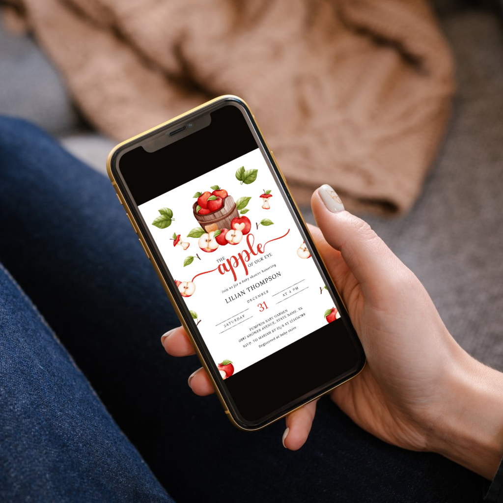 Apple Baby Shower Invitation Set