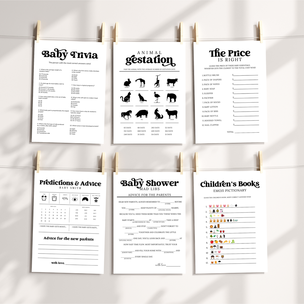 10 Baby Shower Games