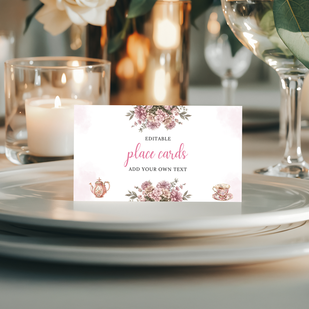 Time for Tea Place Card Template