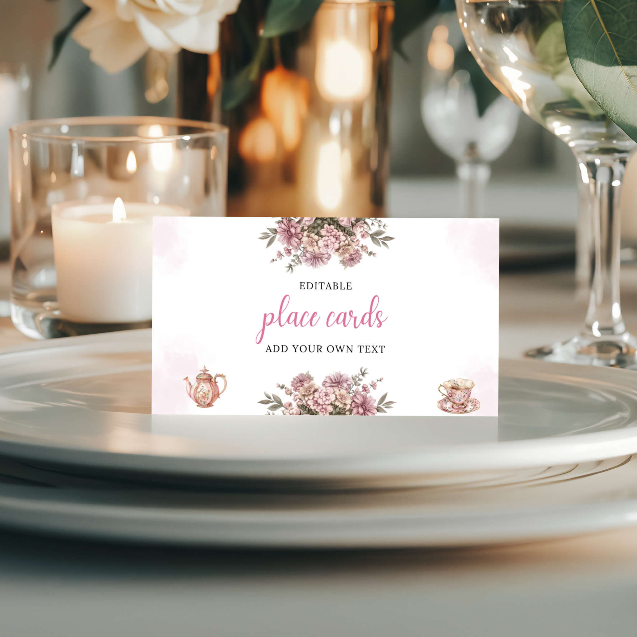 Time for Tea Place Card Template