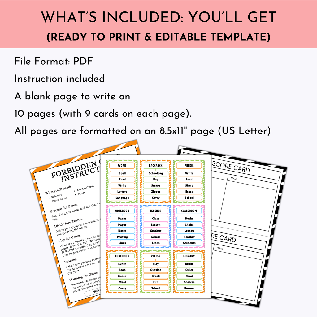 Classroom Forbidden Word Game