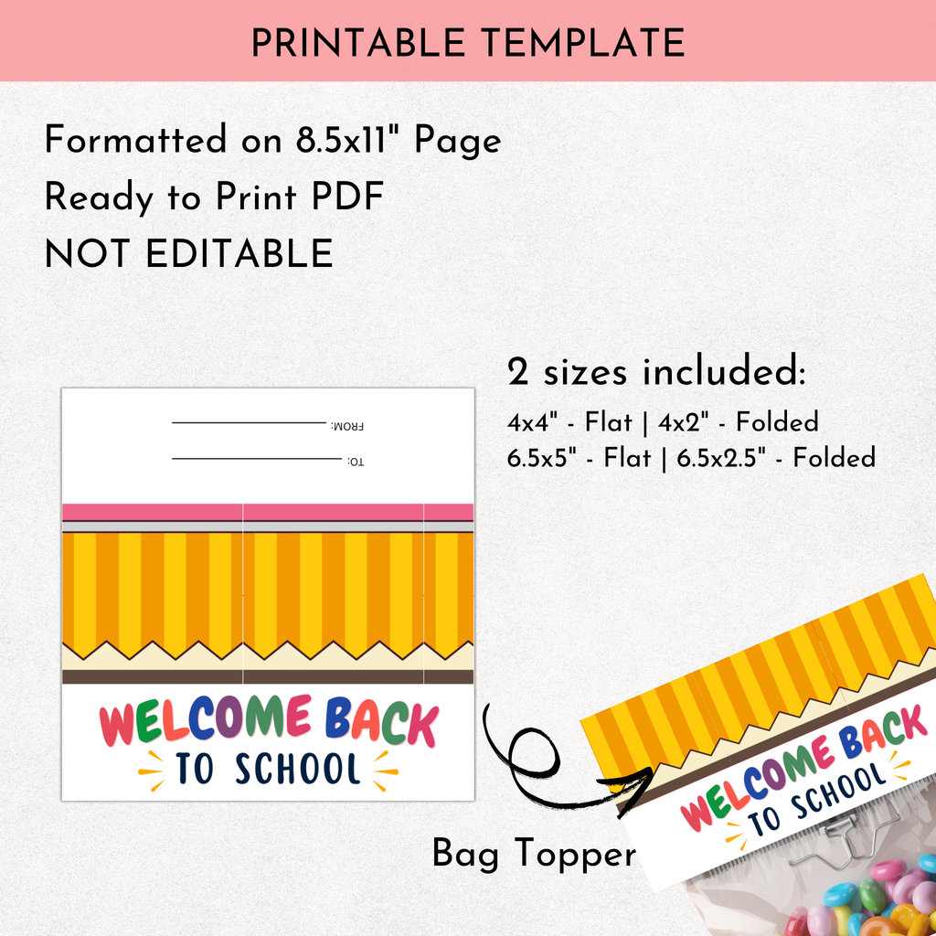 Back to School Bag Topper