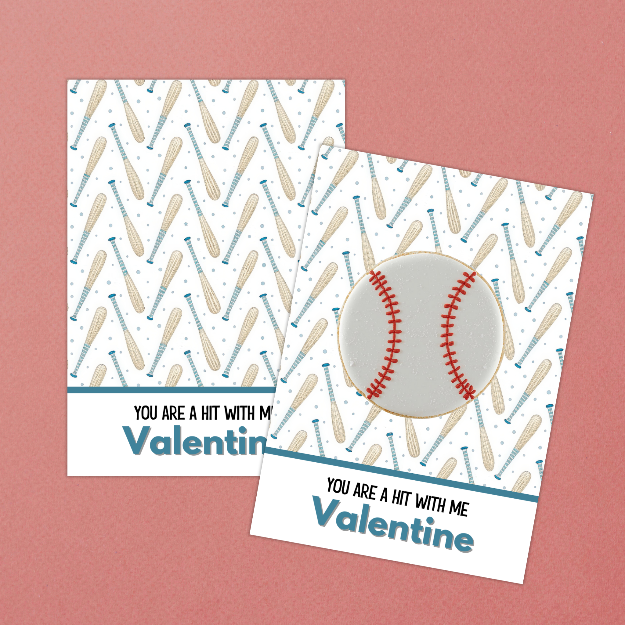 Baseball Valentine Cookie Card