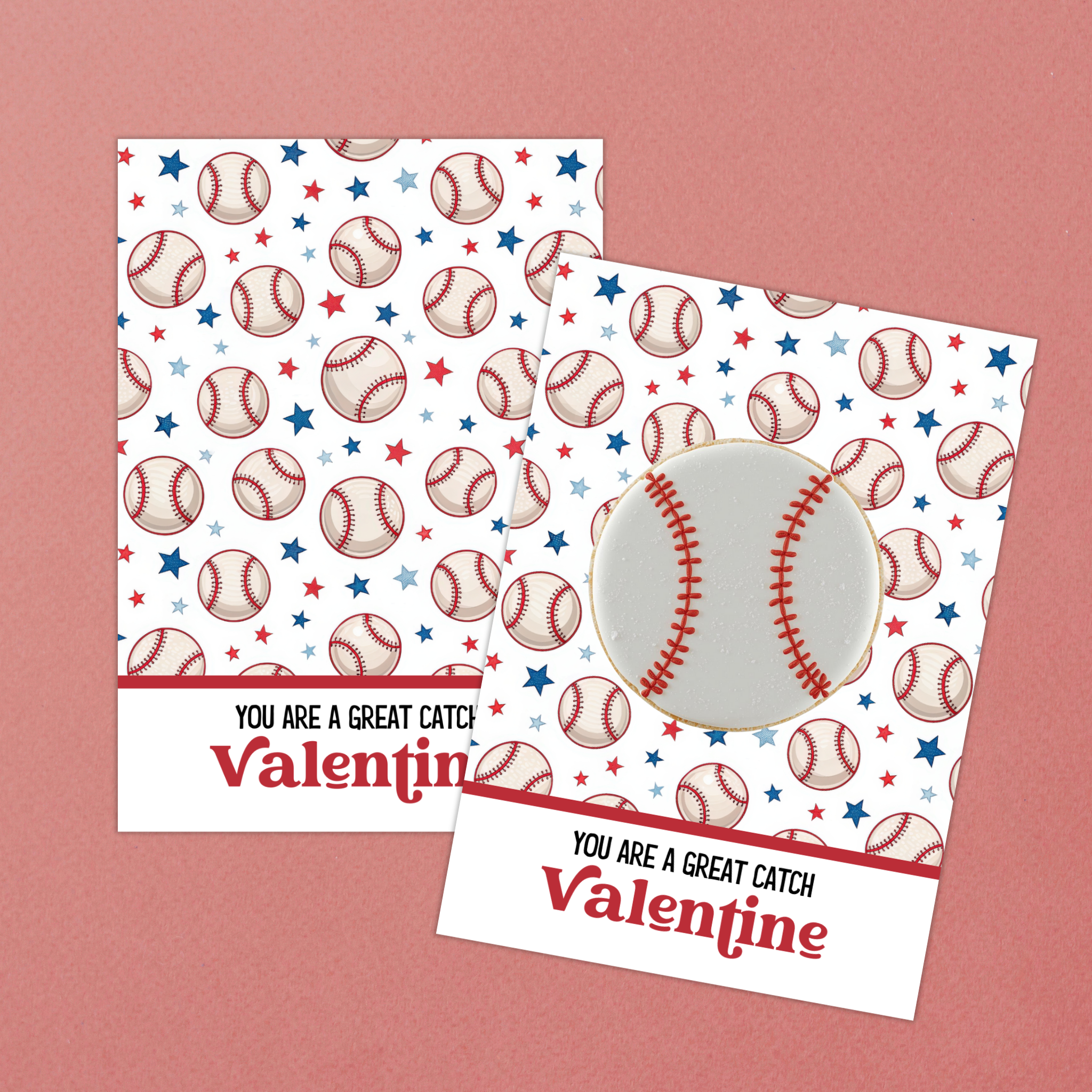 Baseball Valentine Cookie Card