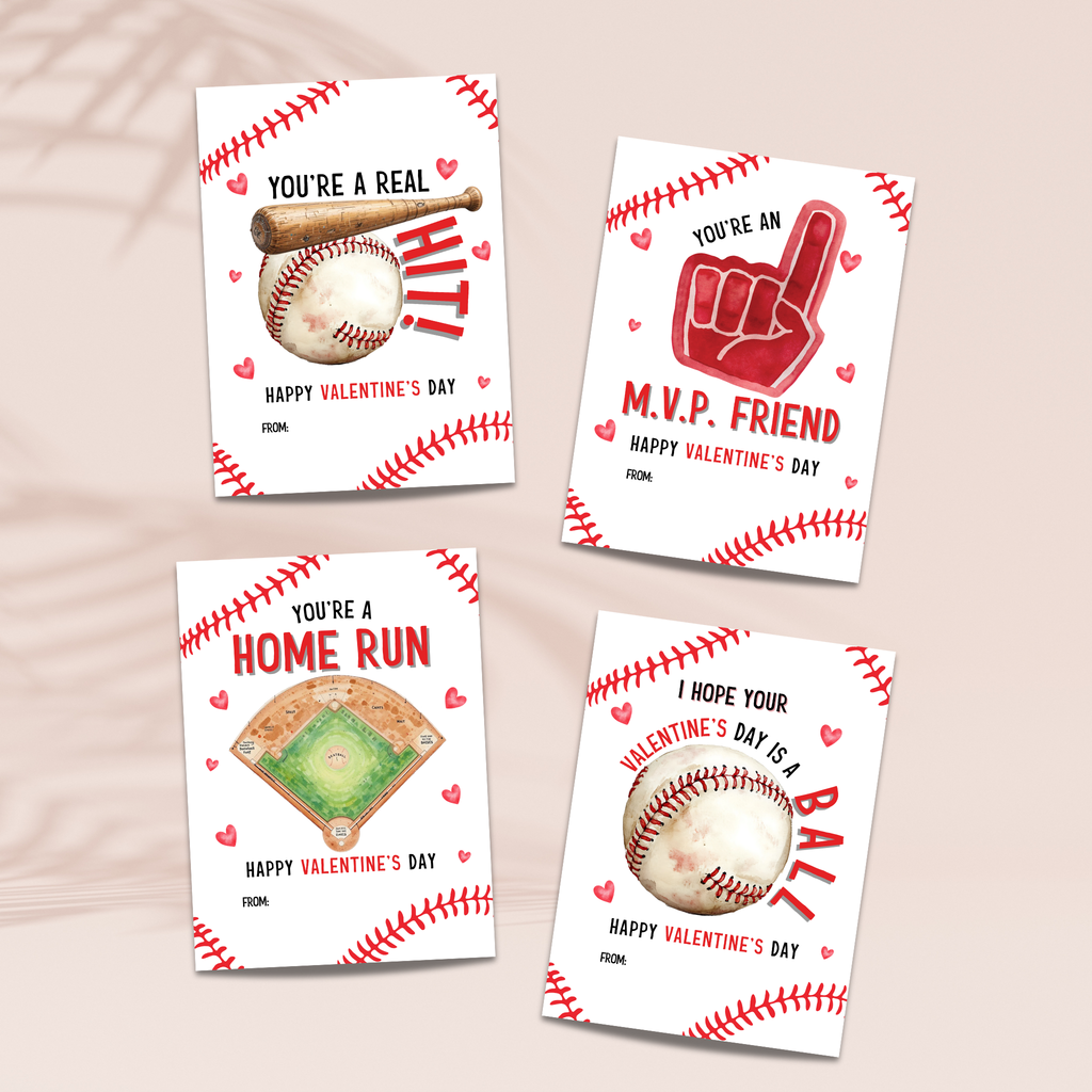Baseball Valentine's Day Cards