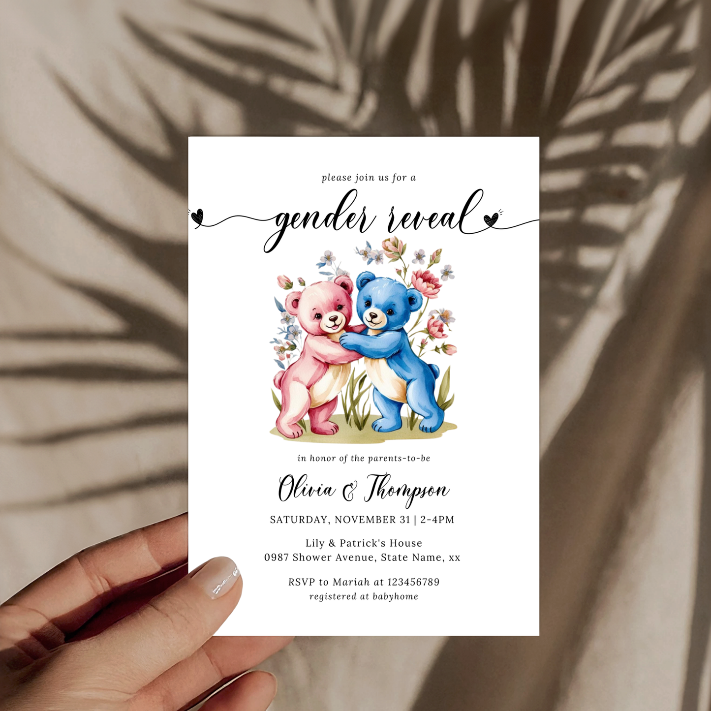 Gender Reveal Invitation Template