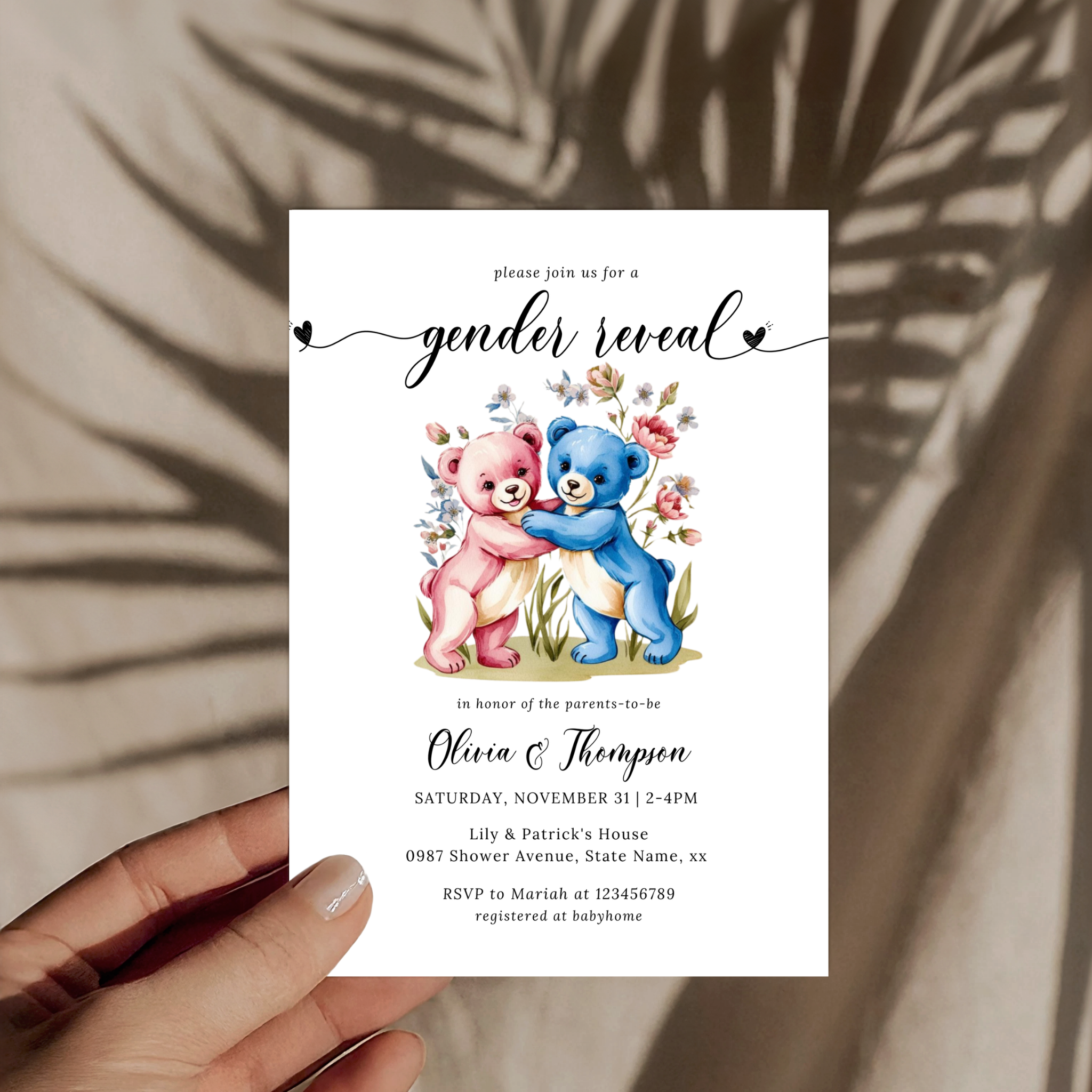 Gender Reveal Invitation Template