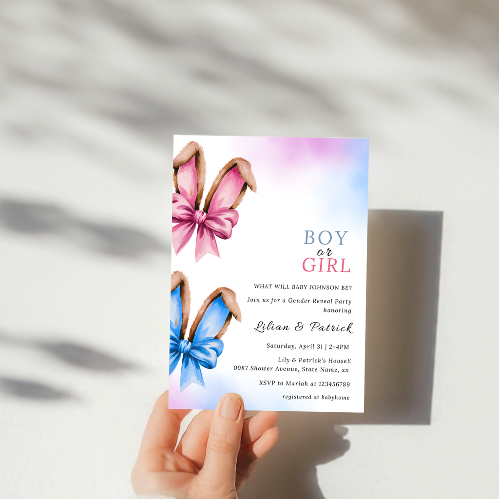 Easter Gender Reveal Invitation Template