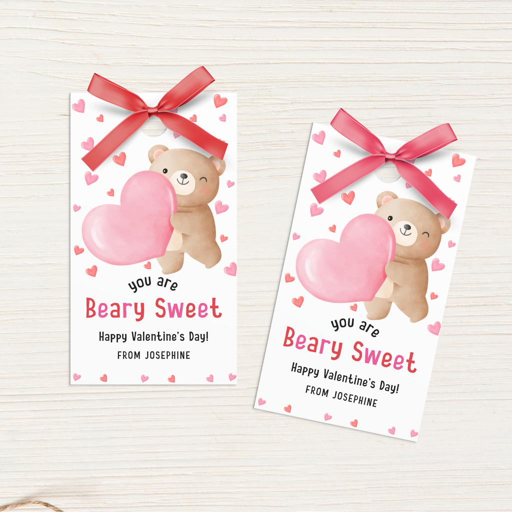 You Are Beary Sweet Valentine Treat Tag