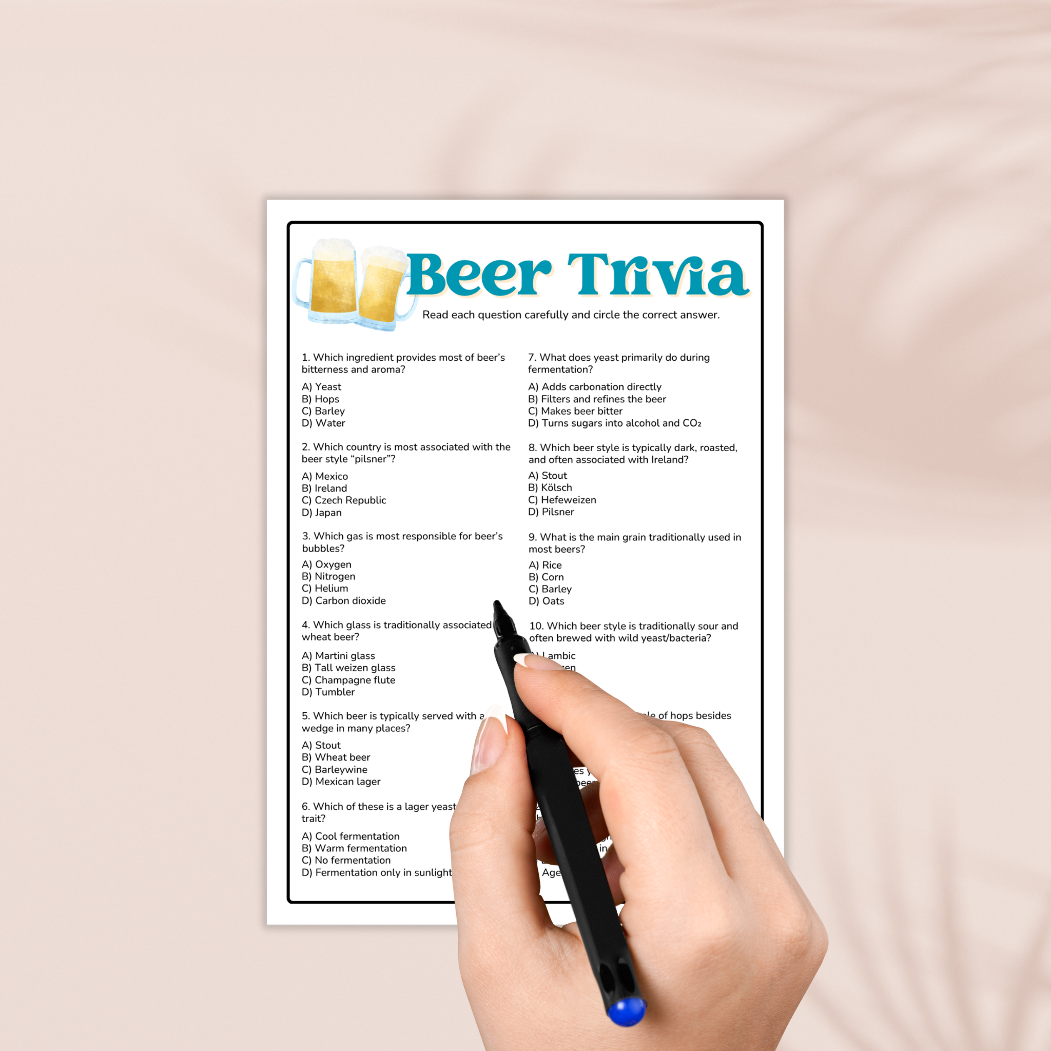 Beer Trivia Game