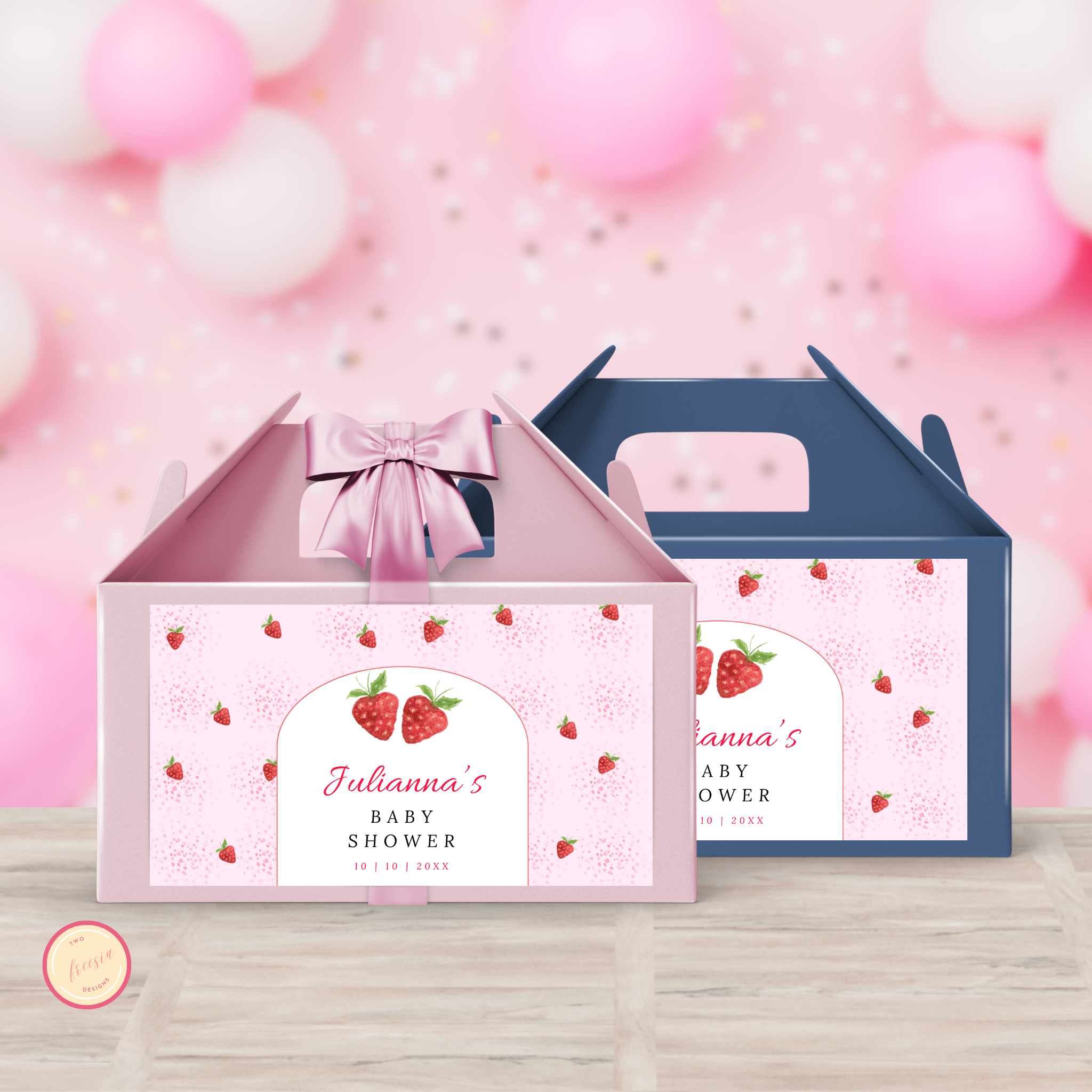 Berry Sweet Baby Shower Gable Box Template