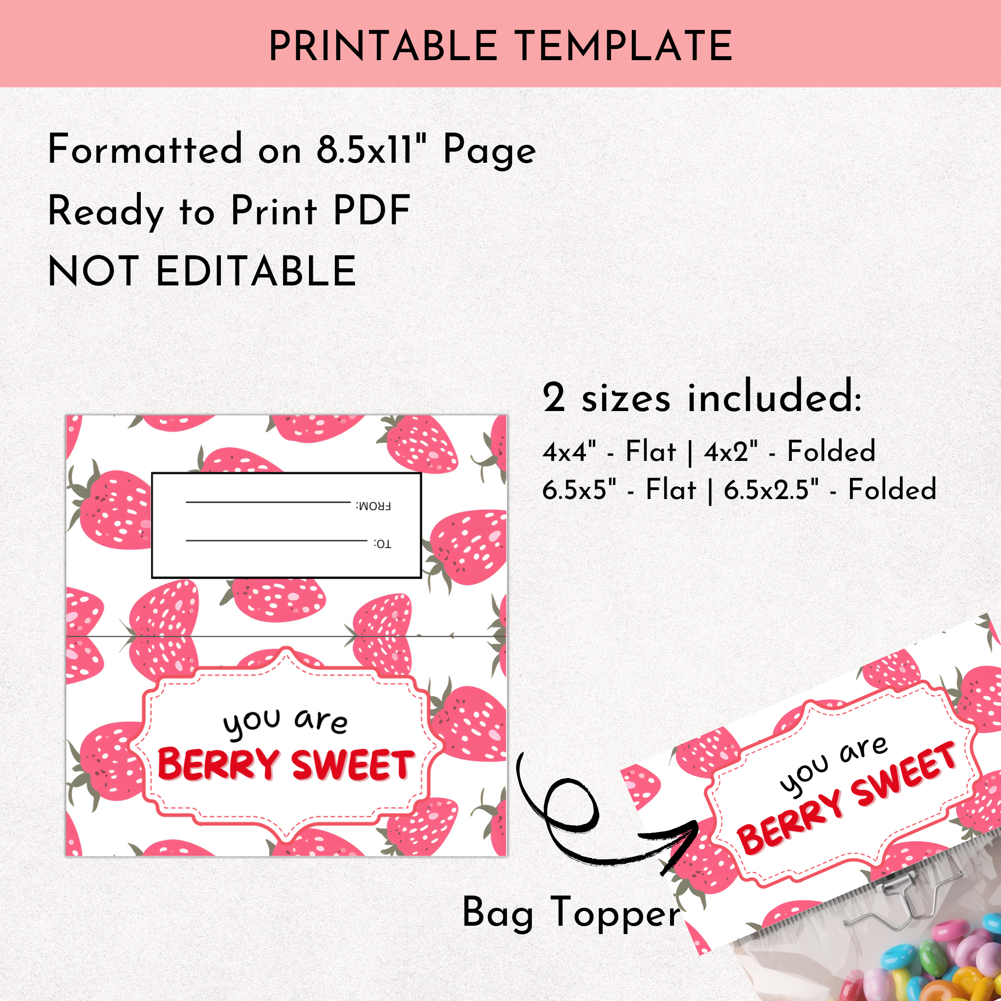Berry Sweet Treat Bag Topper