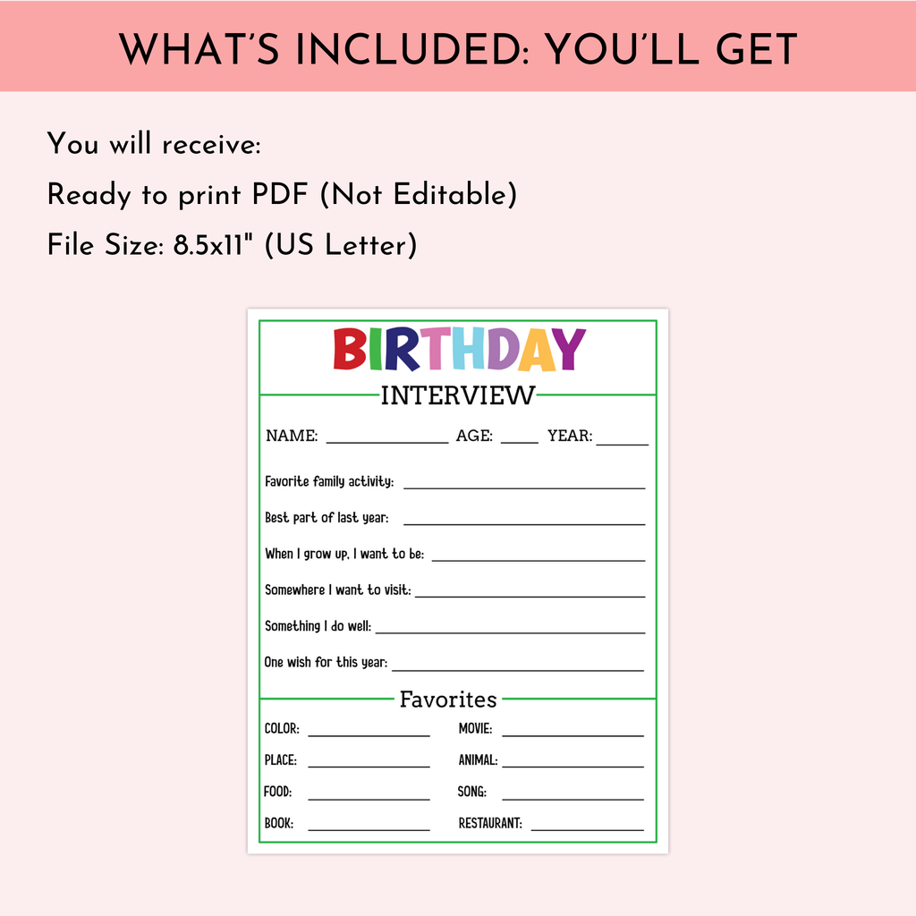 Kids Birthday Interview