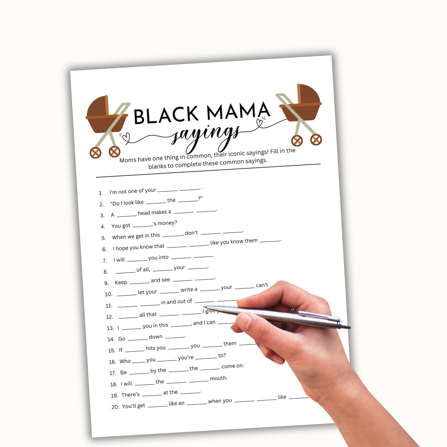 Black Mama Saying Game - Neutral